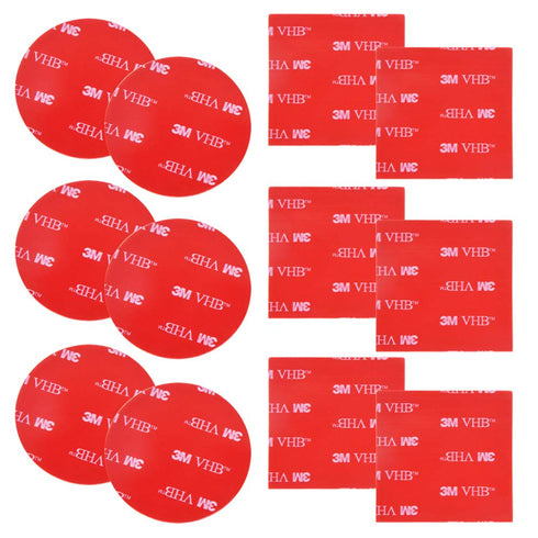 DanziX 12 PCS 3M Double Sided Foam Adhesive Tape Pads, Round and Square VHB Sticky Pads Replacement Mounting Tape